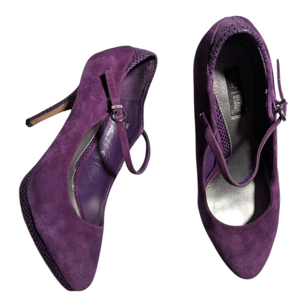 White House Black Market Rory Purple Suede Mary Jane Y2K Stiletto Pumps Sz 8